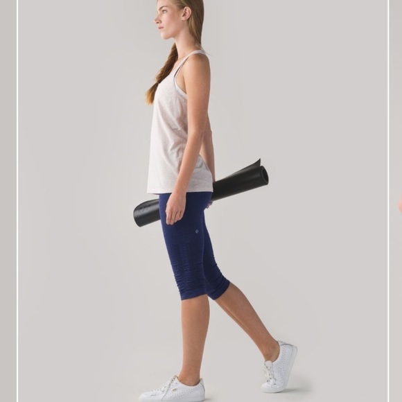 Lululemon In The Flow Crop Legging Heathered Cadet Blue - Picture 11 of 11